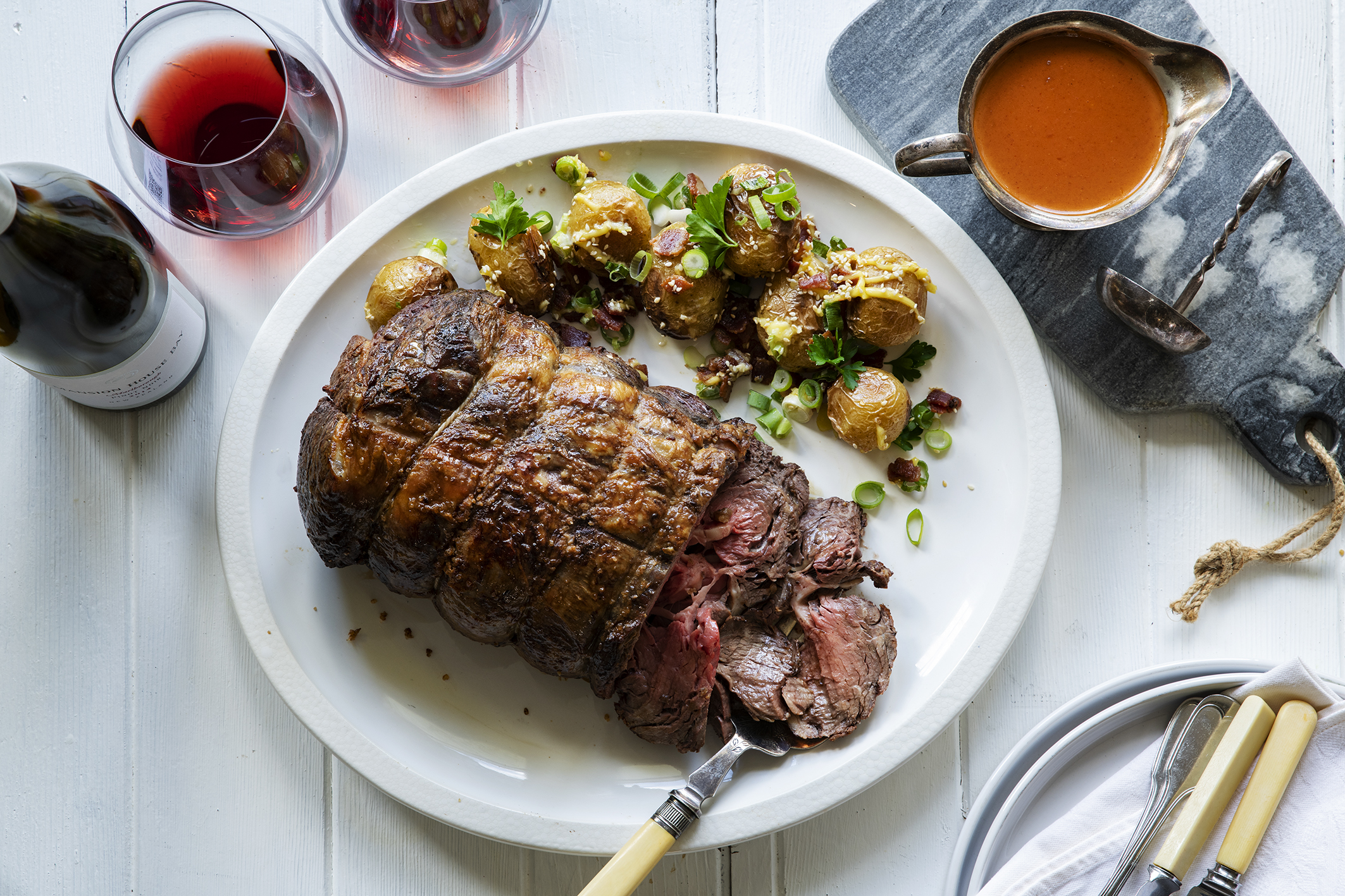 Roasted Scotch Fillet with Chipotle Brandy Sauce